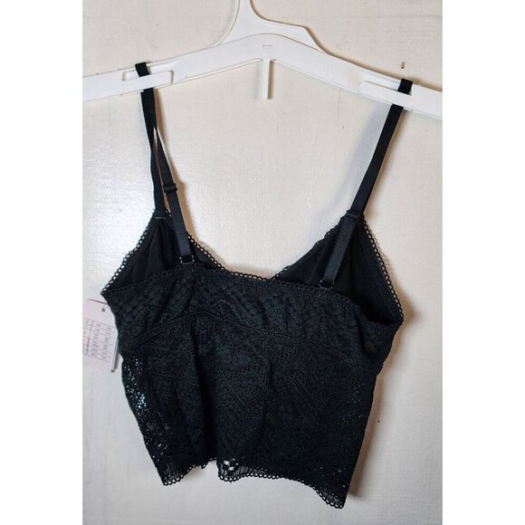 New Auden Women's Black Long Line Bralette Lightly Line Adjustable Straps Size S - Picture 3 of 5